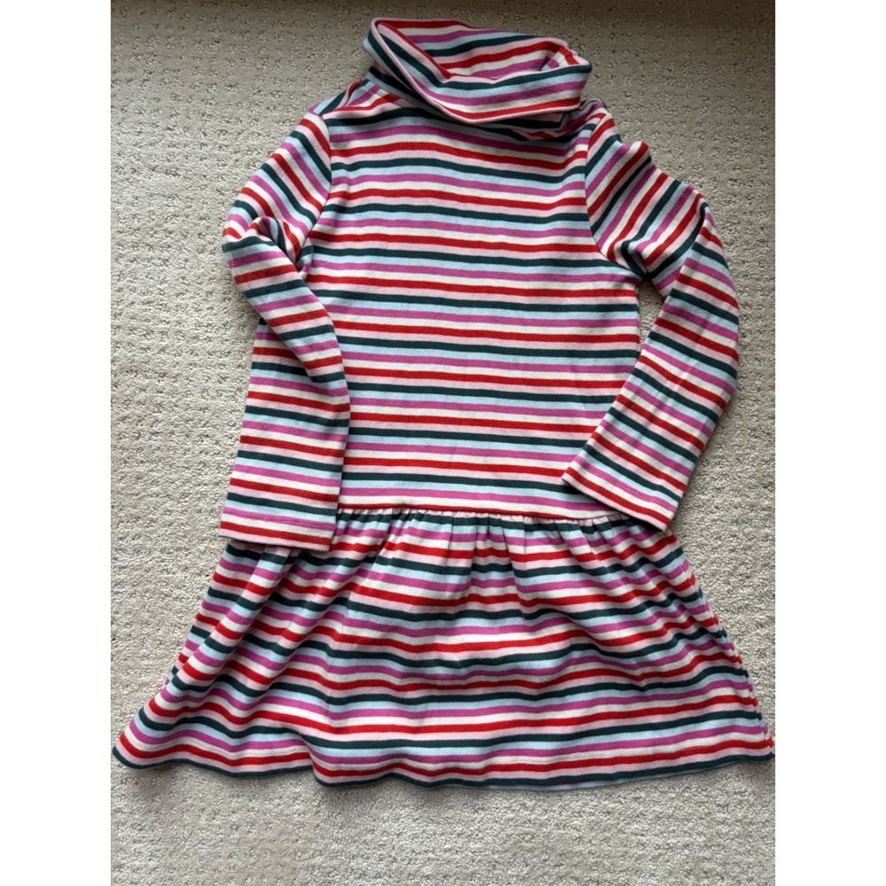 Hanna Andersson Turtleneck Dress 4 Multicolor 100% Cotton Schoolcore Heritage